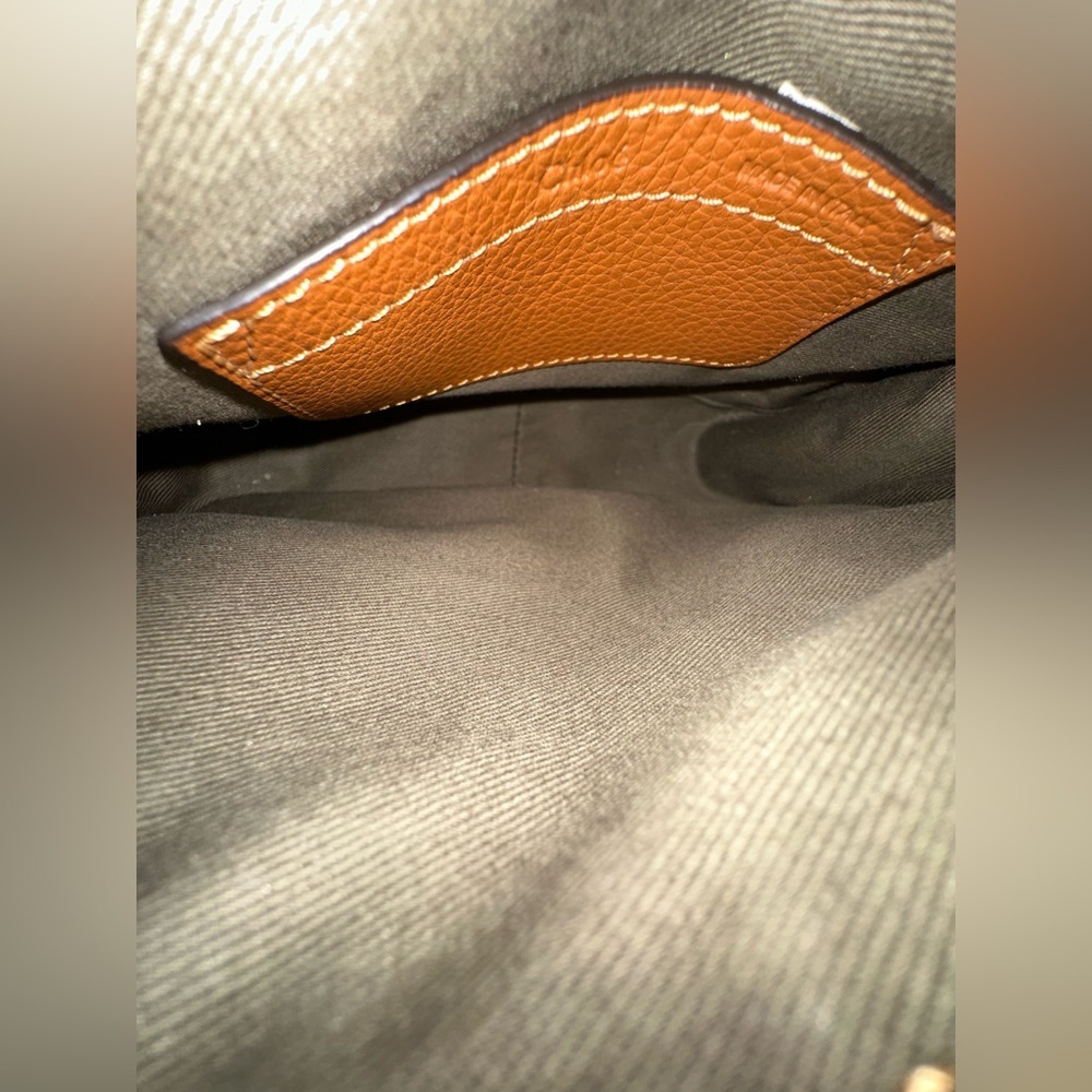 Chloé Mini Marcie Crossbody Bag Tan Grained Leather Like New - Picture 11 of 16